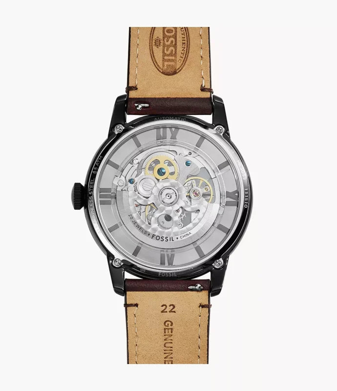 FOSSIL TOWNSMAN AUTOMATIC DARK BROWN LEATHER