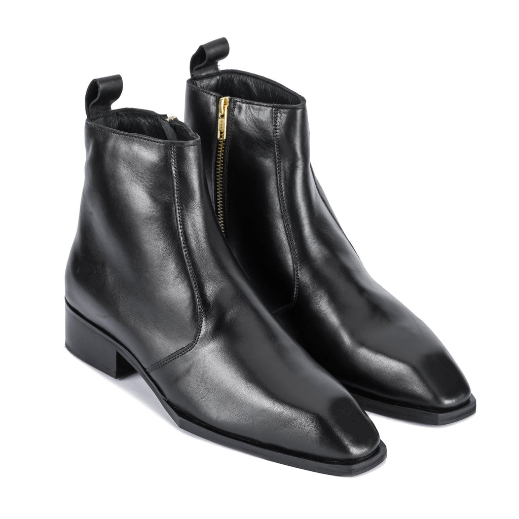 S&B Square-Toe Cuban Chelsea - Black