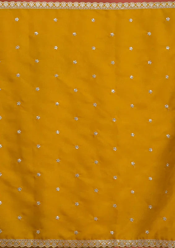 Yellow Silver Zariwork Georgette Readymade Sharara Suit