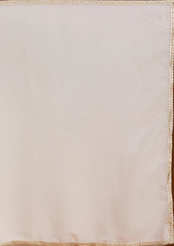 Beige Threadwork Georgette Readymade Salwar Suit