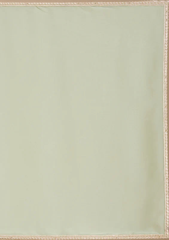 Sea Green Threadwork Georgette Readymade Salwar Suit