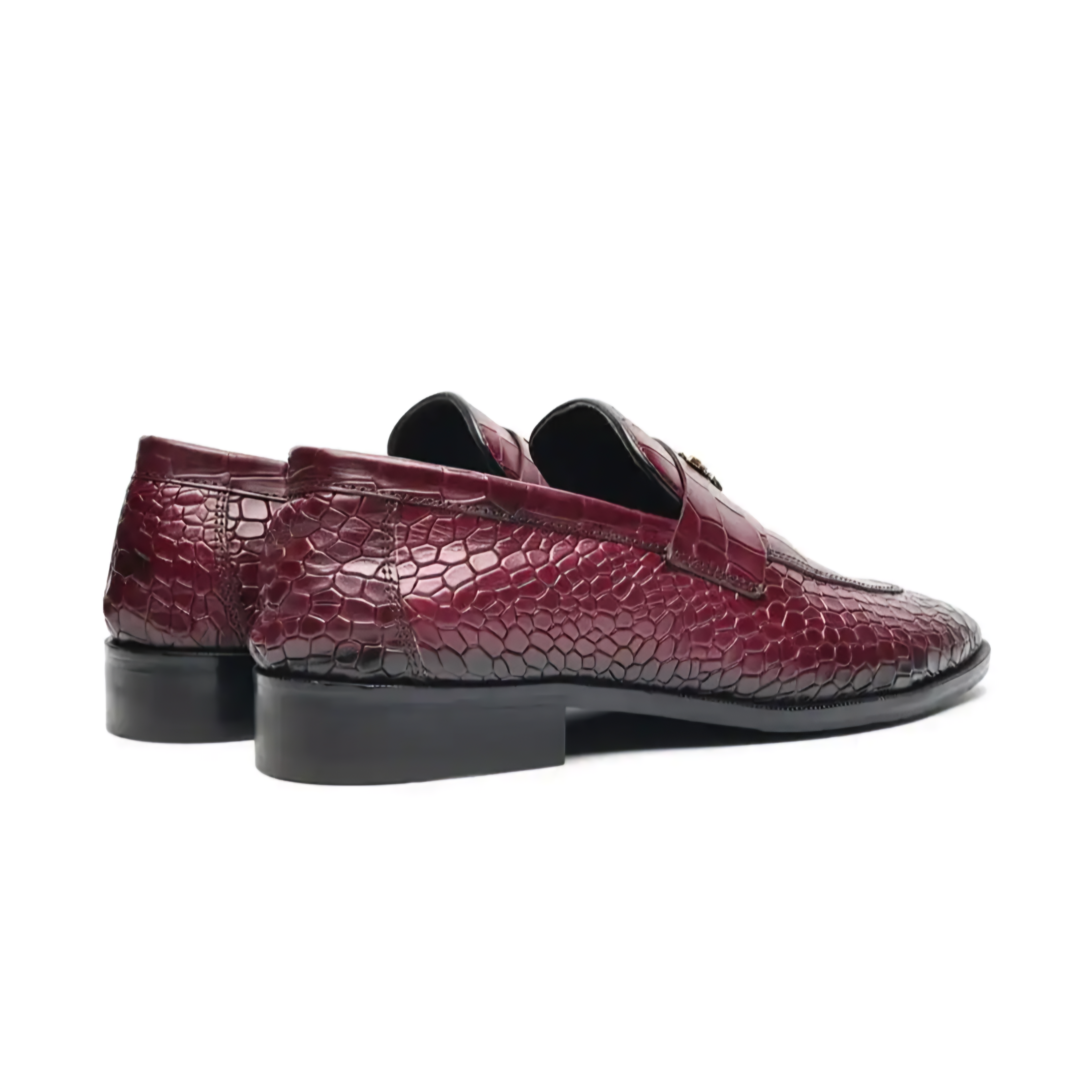 RoyalSole Men Textured Tunit Cherry Loafer Wooden Sole