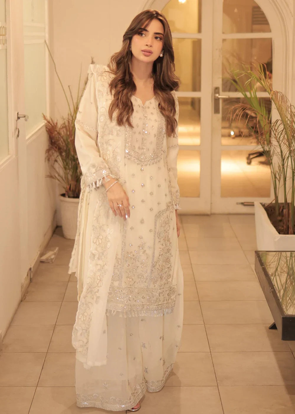 Ivory Embroidered Salwar ReadyMade Suit
