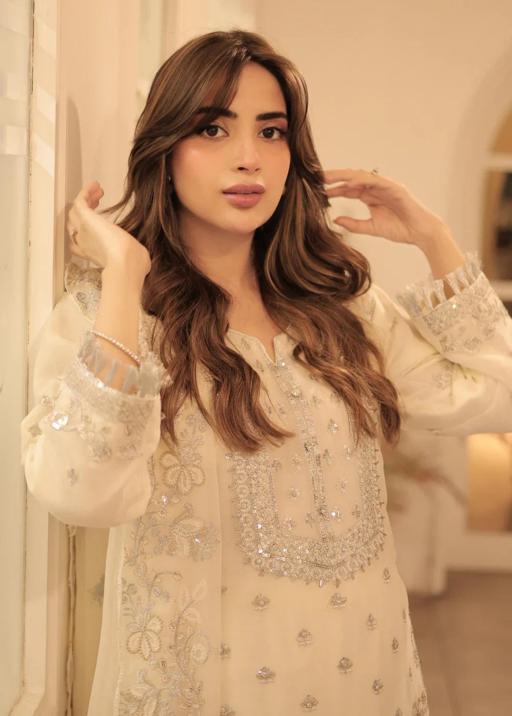 Ivory Embroidered Salwar ReadyMade Suit